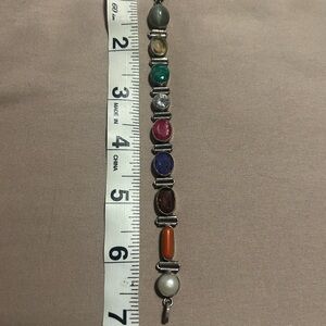 Multi-Stone Silver Bracelet